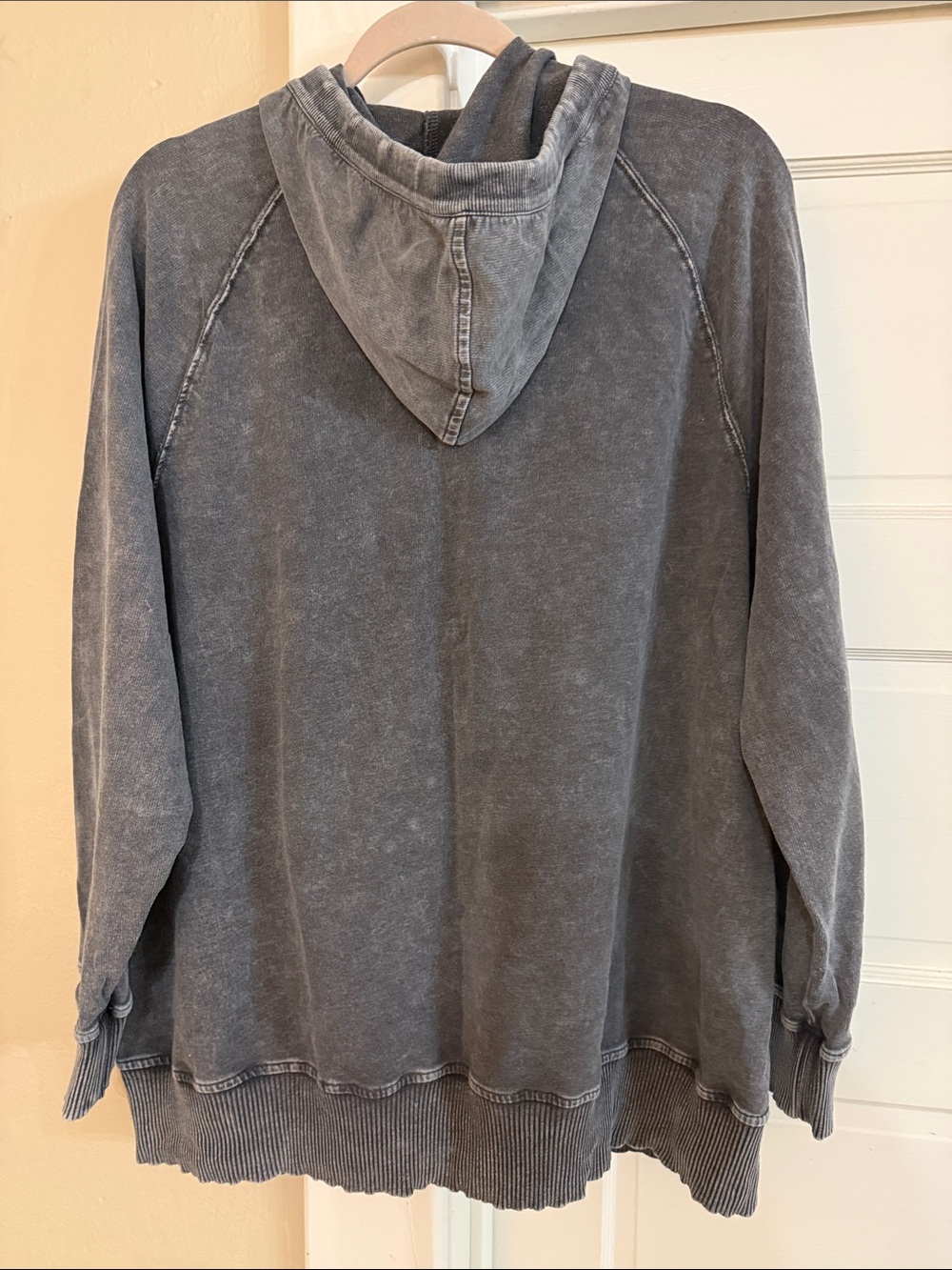 Jane and Delancey Washed Gray Black Sweatshirt Hoodie Pullover Sz 1X like new - Picture 5 of 5